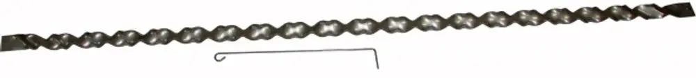 Wirbulator von Wolf, gewundenes Metallteil mit einem gebogenen Ende, möglicherweise für technische Anwendungen oder Maschinen.